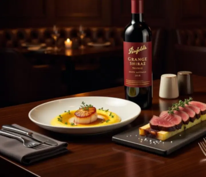 Signature dishes and cocktails at The Turn & Table on a dark-timber table
